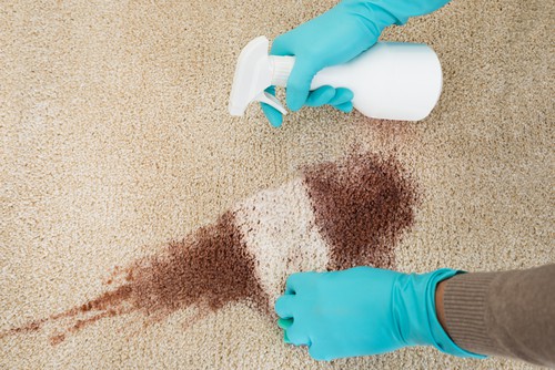 Removing stains on carpet