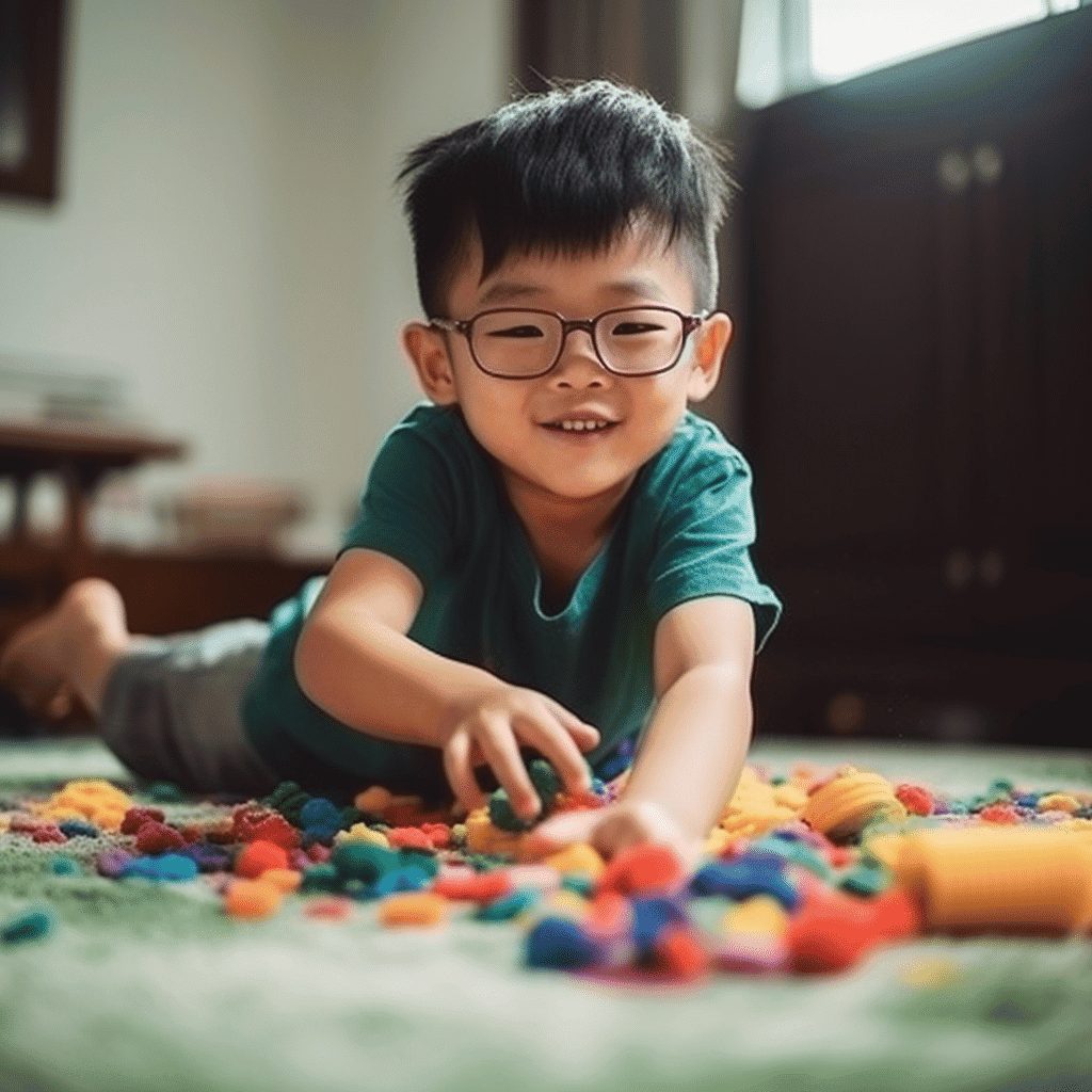 Playdough on the carpet