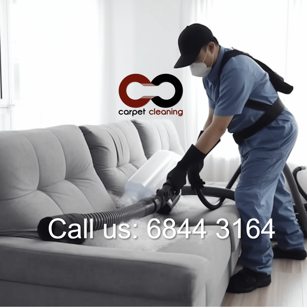 Steam cleaning office sofa