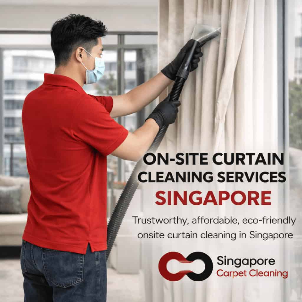 Onsite curtain steam cleaning in a singapore condo